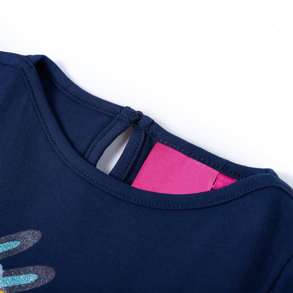 Camicia per bambini Vidaxl con maniche lunghe 116 blu navy