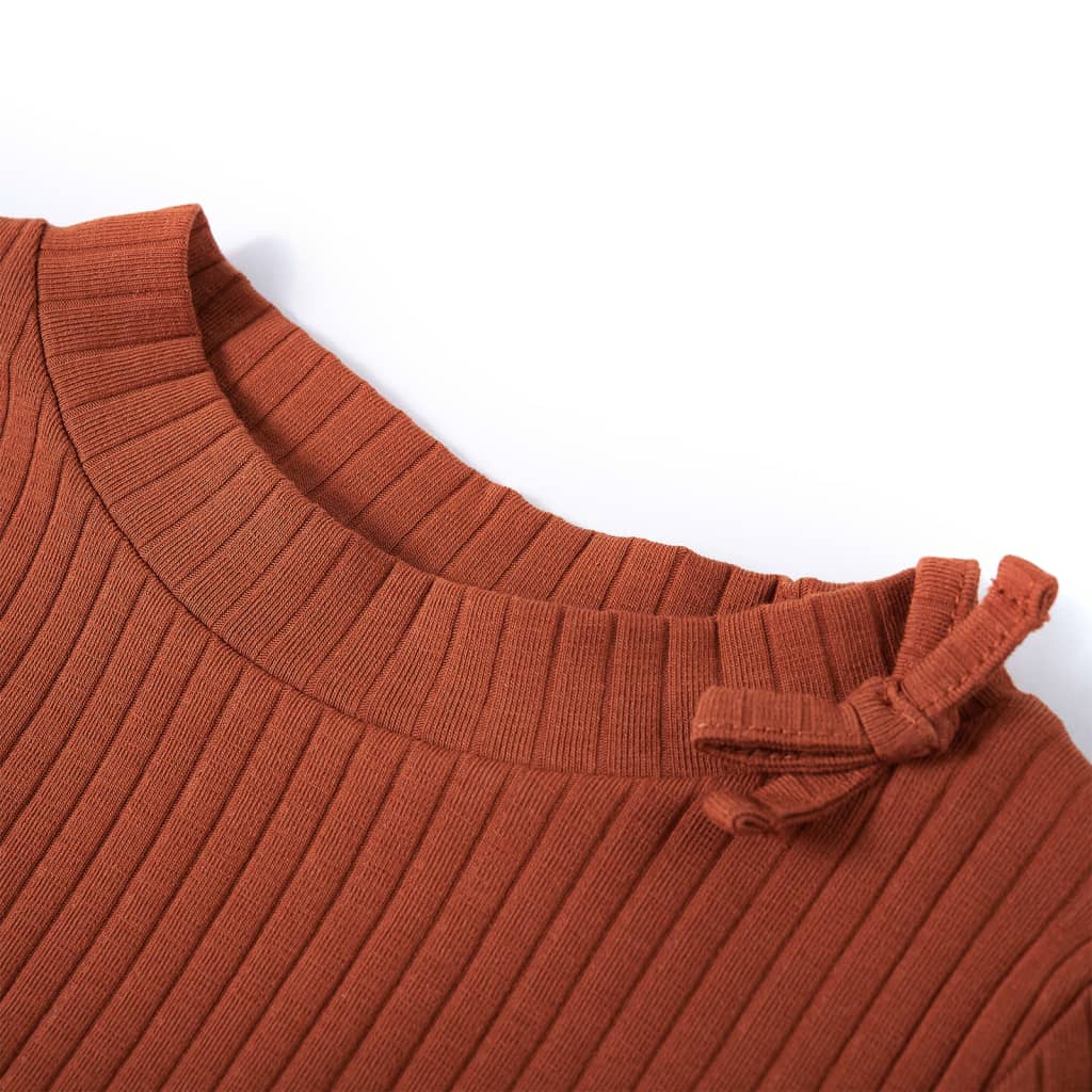 Camicia per bambini Vidaxl con maniche lunghe 92 Cognac Colorata