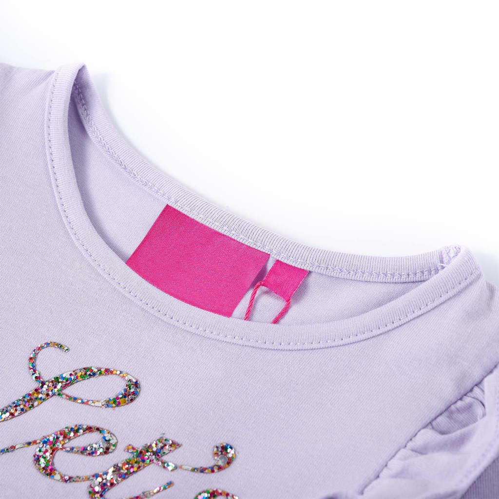 Camicia per bambini Vidaxl con maniche lunghe 104 lilla leggera