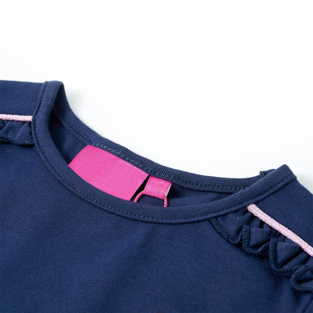 Camisa para niños de Vidaxl con mangas largas 104 azul marino