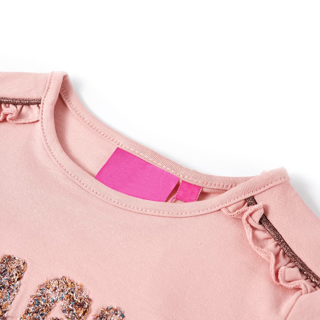 Camisa infantil de Vidaxl con mangas largas 116 rosa claro