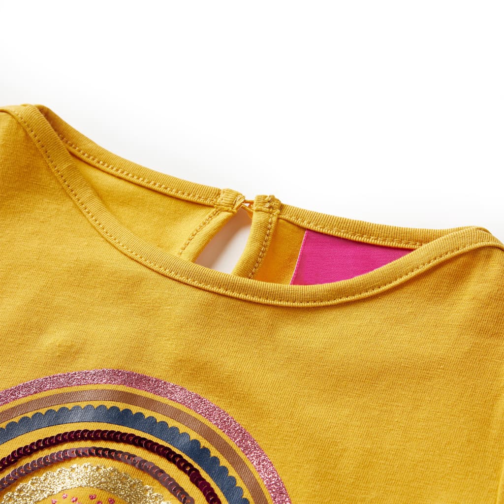 Camisa para niños de Vidaxl con mangas largas 104 ocre -color