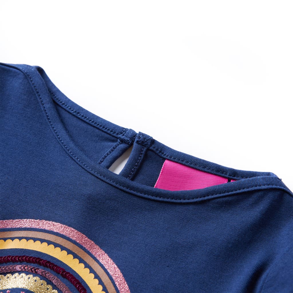 Camisa para niños de Vidaxl con mangas largas 116 azul marino