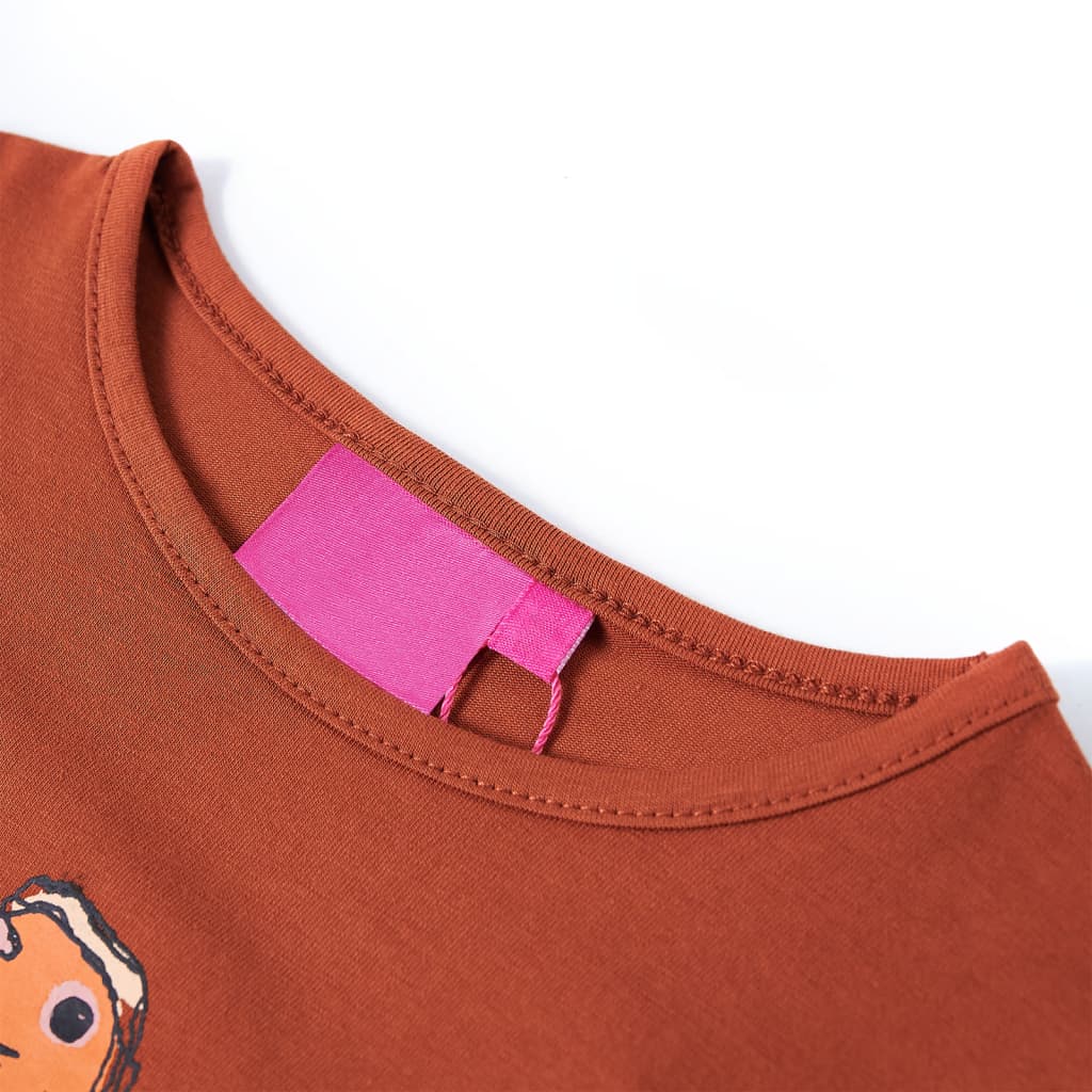 Camisa infantil de Vidaxl con mangas largas 104 Cognac