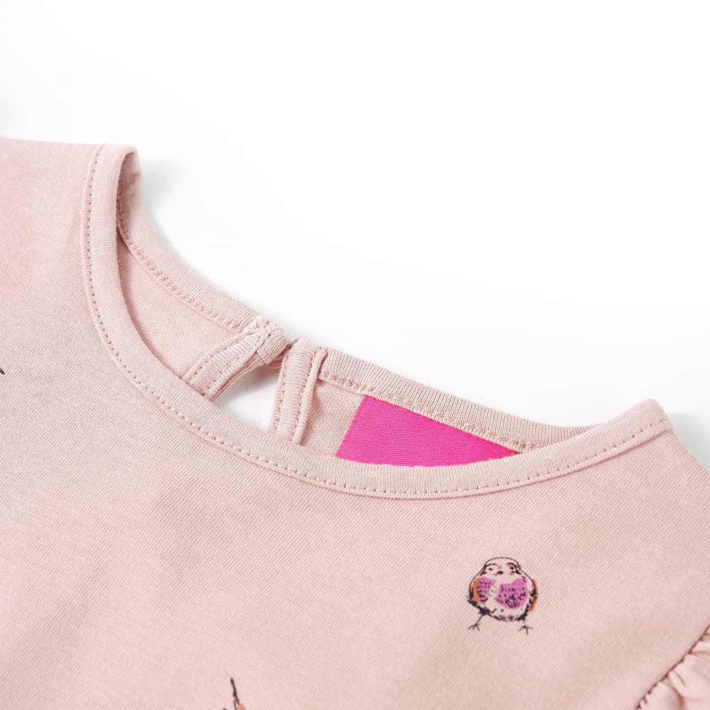 Camisa para niños de Vidaxl con mangas largas 92 rosa