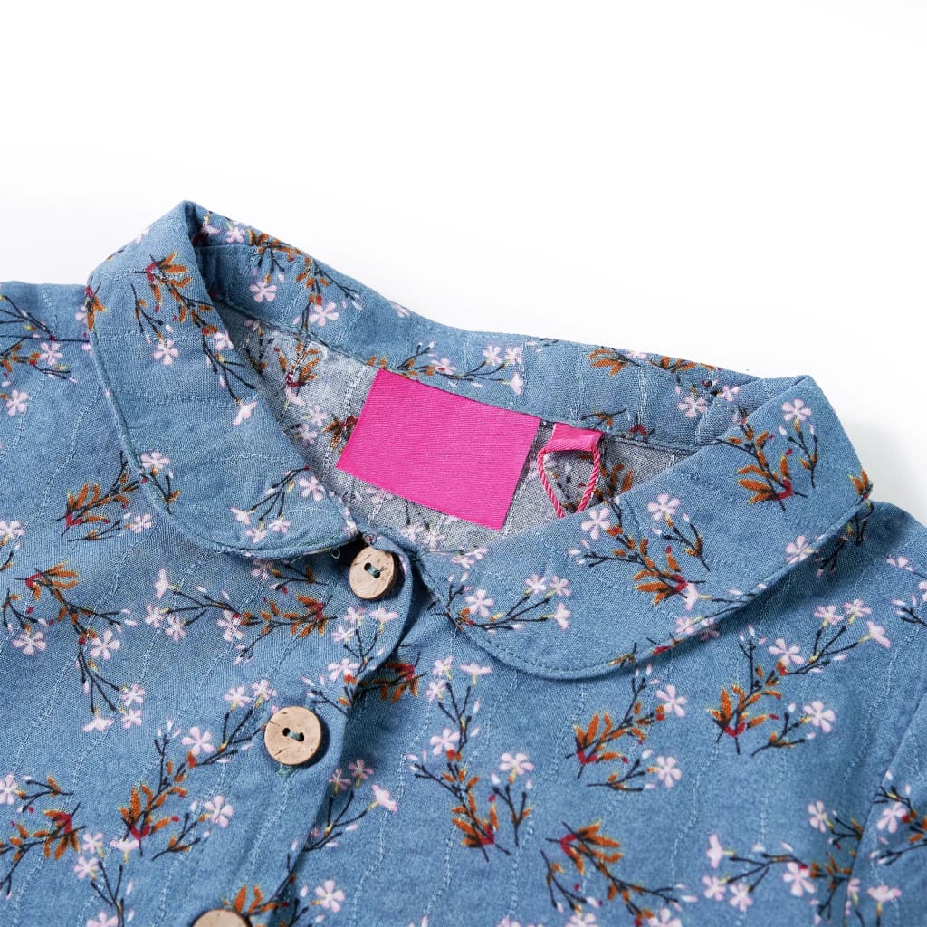 Vida Vidaxl Vestido para niños con mangas largas 116 Color de gasolina