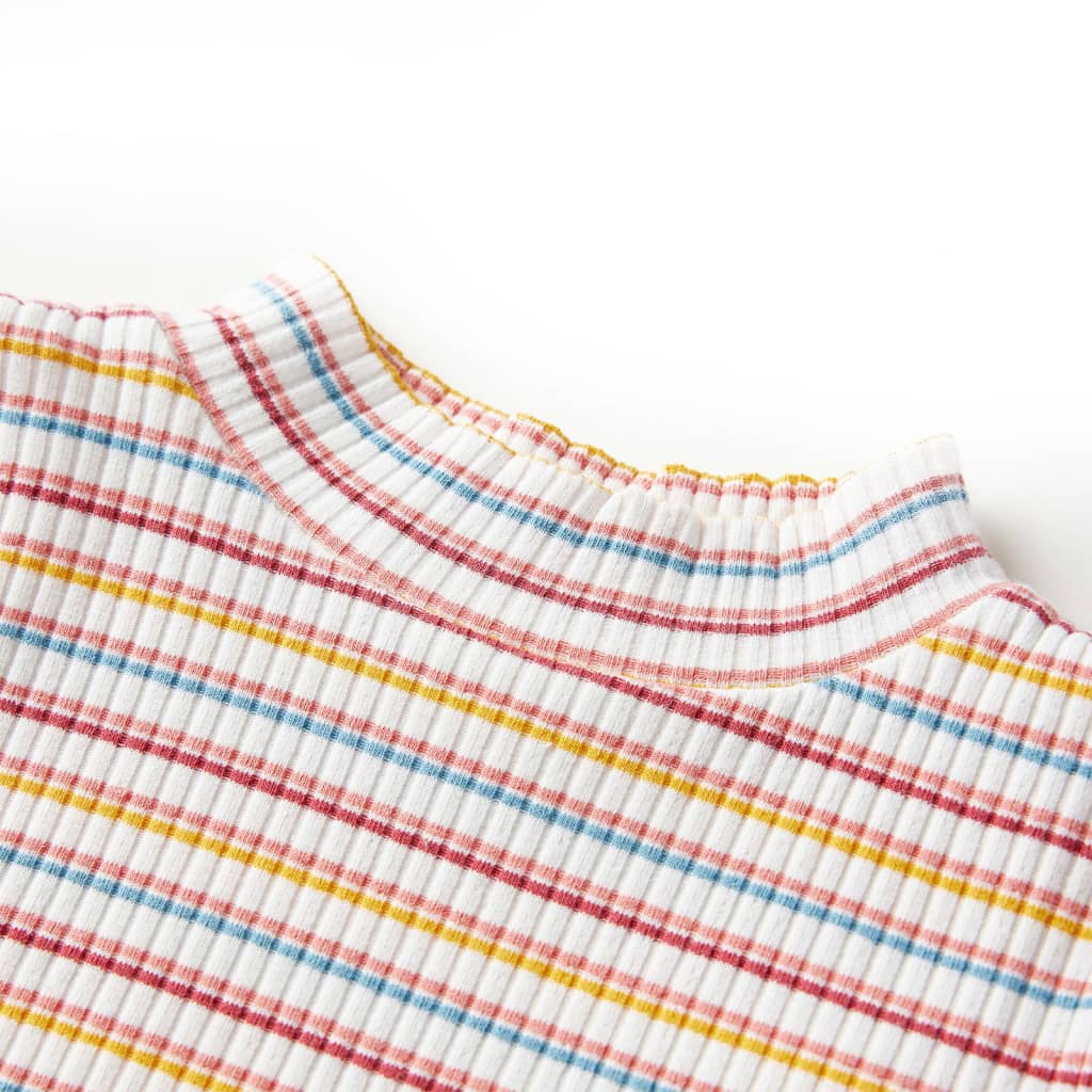 Camicia per bambini Vidaxl con maniche lunghe 92 Ecru a strisce