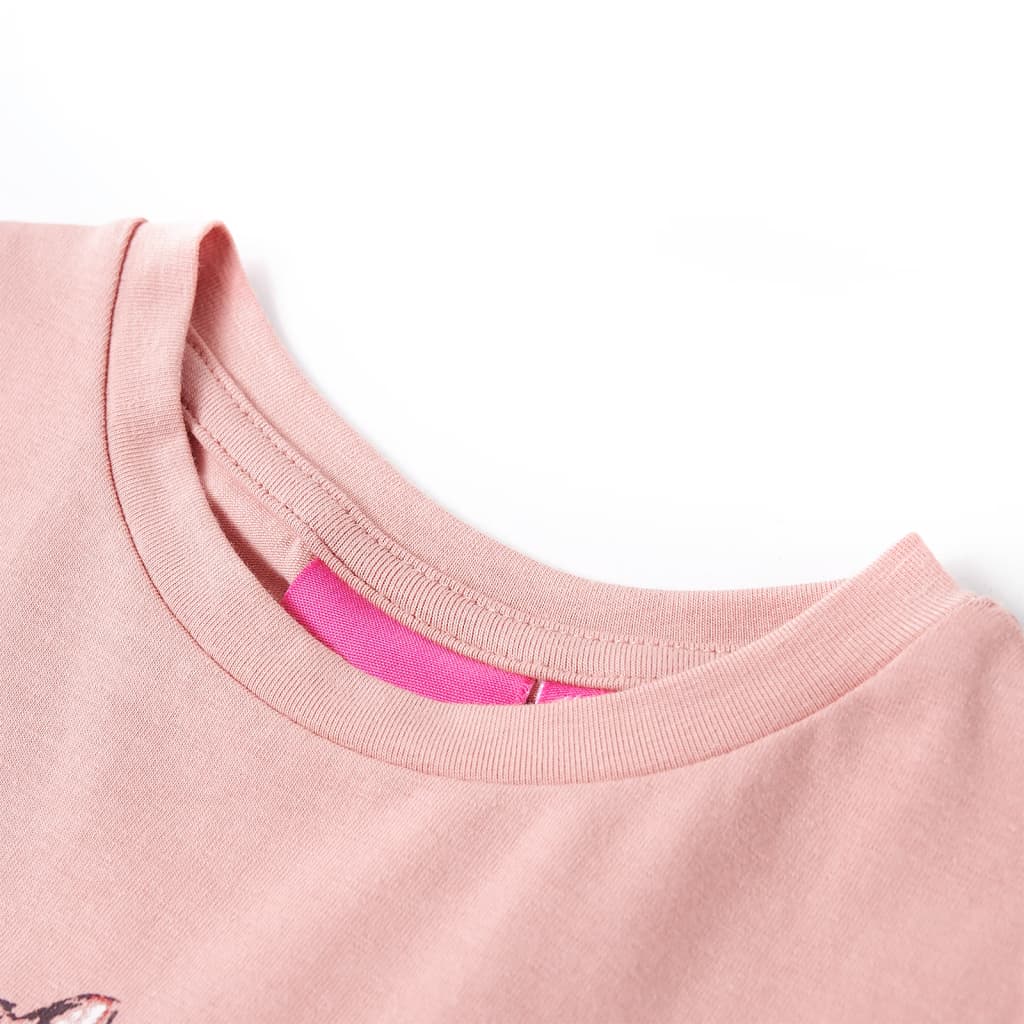 Camicia per bambini Vidaxl con maniche lunghe 128 rosa