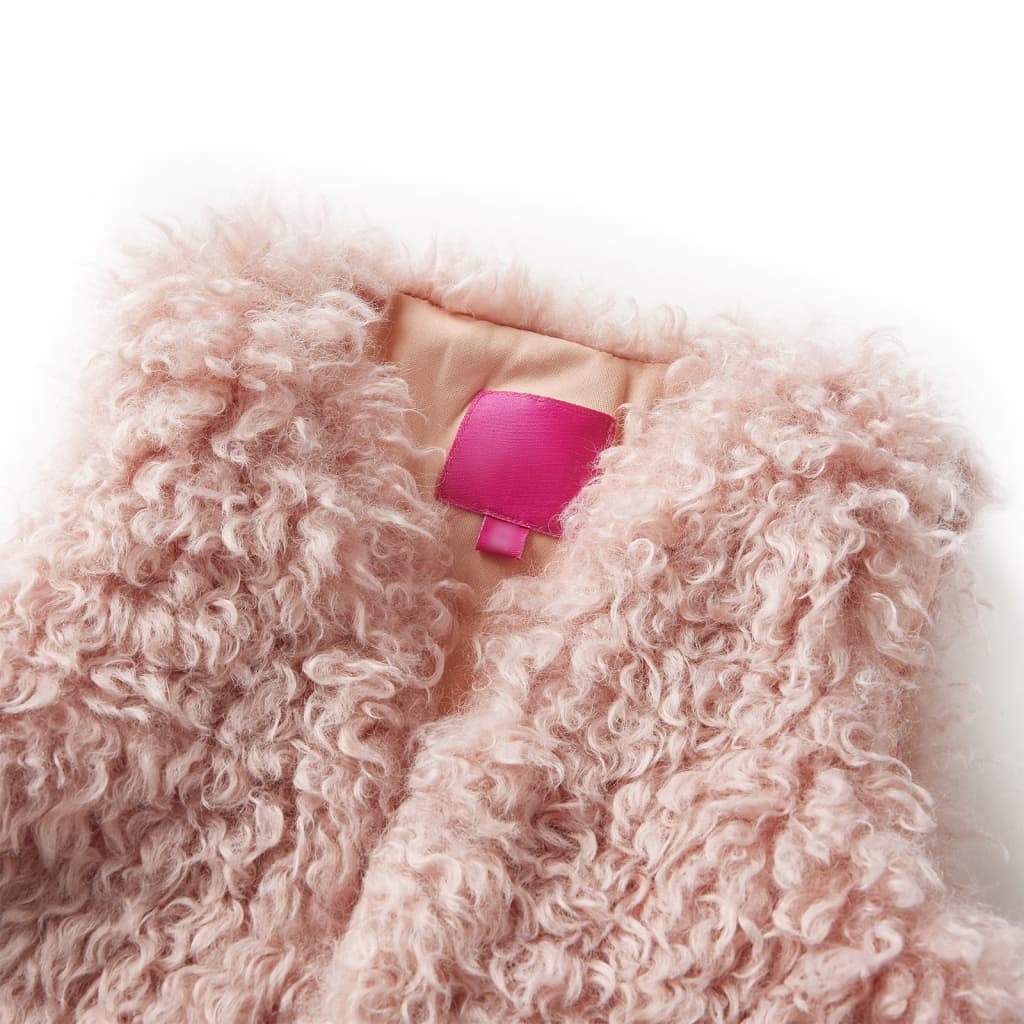 Vidaxl chaleco infantil piel artificial 92 rosa claro