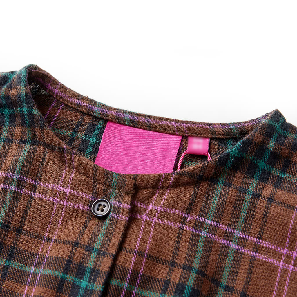 Abito per bambini Vidaxl con maniche lunghe 92 Cognac Colorato