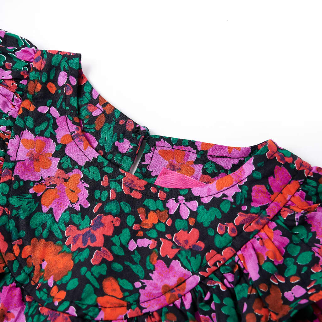 Vida Vidaxl Vestido para niños con mangas largas 128 Rosa brillante