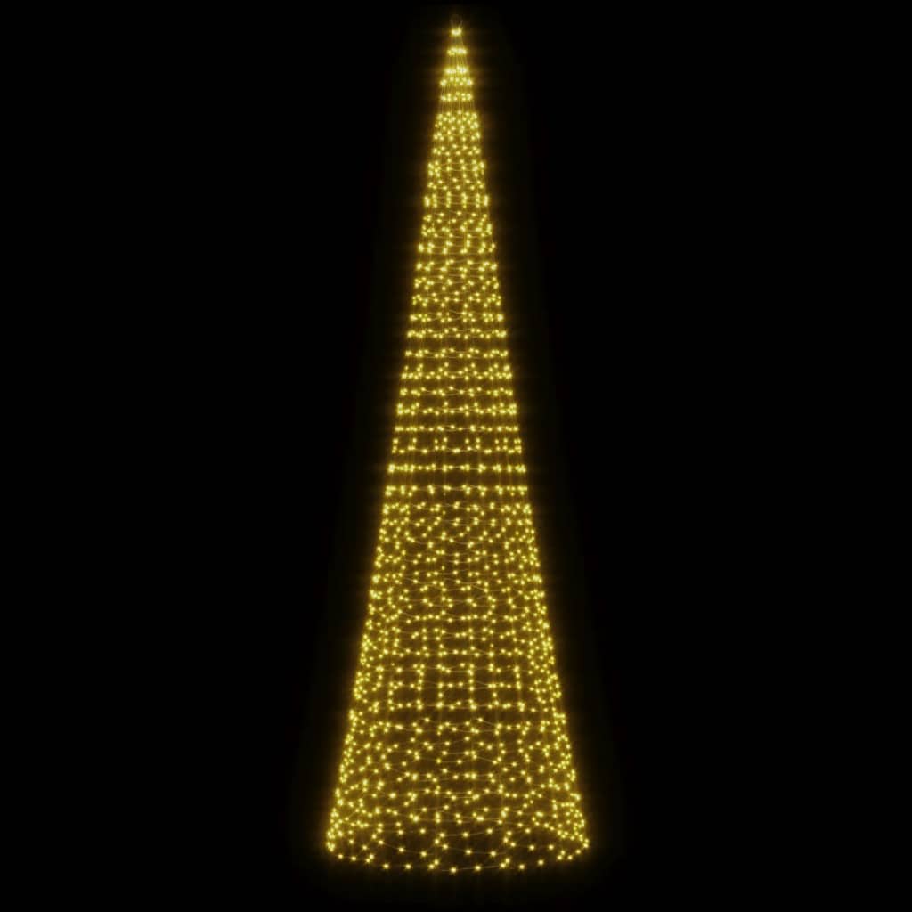 Árbol de Navidad LED Vidaxl en Vlaggenmast 1534 LED WHITE CALIENTE 500 cm