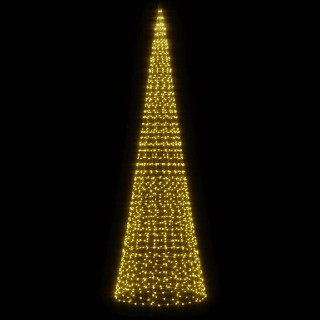 Vidaxl LED Tree di Natale a Vlaggenmast 1534 LED White White 500 cm