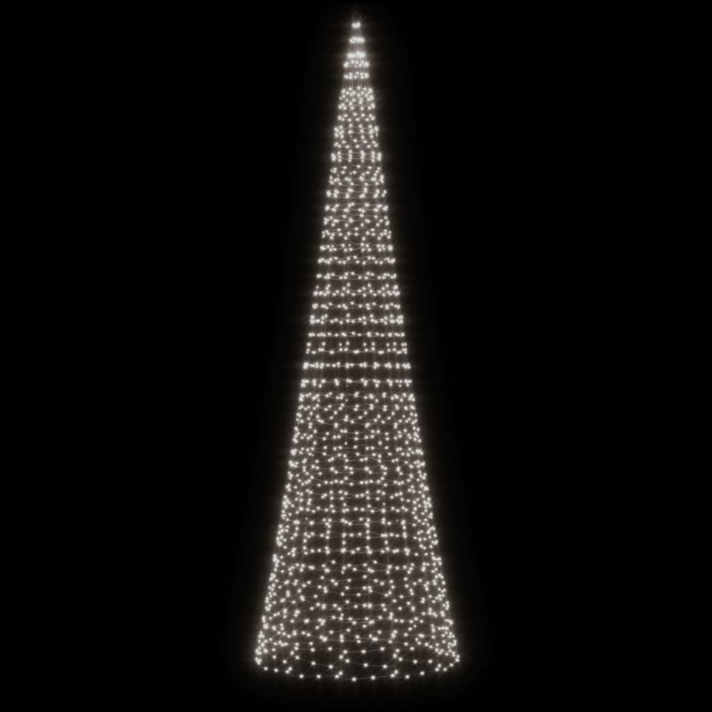 Albero di Natale a LED VIDAXL al bandiera 1534 LED BIANCO CREDDO 500 cm