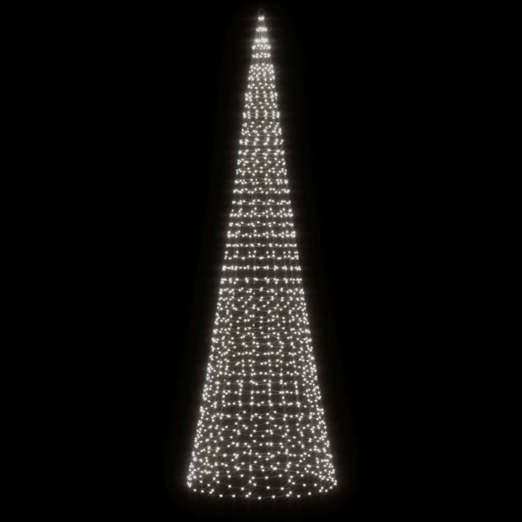 Árbol de Navidad LED Vidaxl en la bandera 1534 LED White Cold White 500 cm