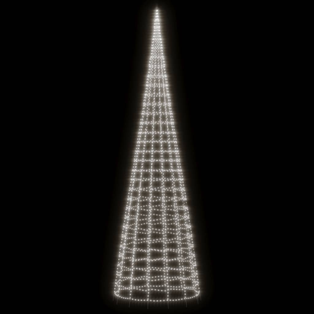 Albero di Natale a LED Vidaxl su bandiera 3000 LED bianchi freddi 800 cm
