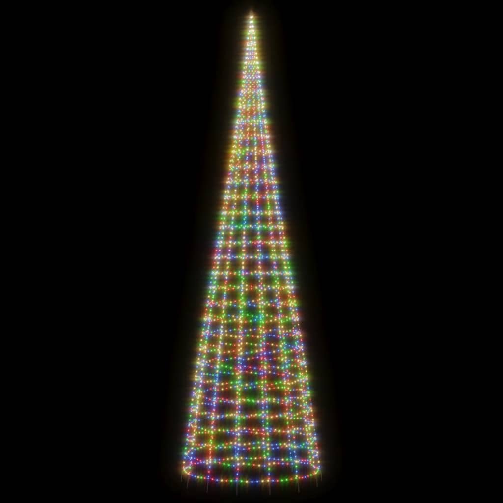 Vidaxxl Albero di Natale a LED su pennone 3000 LED colorati 800 cm
