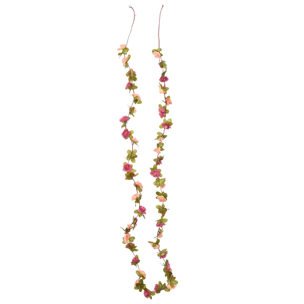 Vidaxl Garlands natalizie con fiori 6 St 250 cm rosa -re