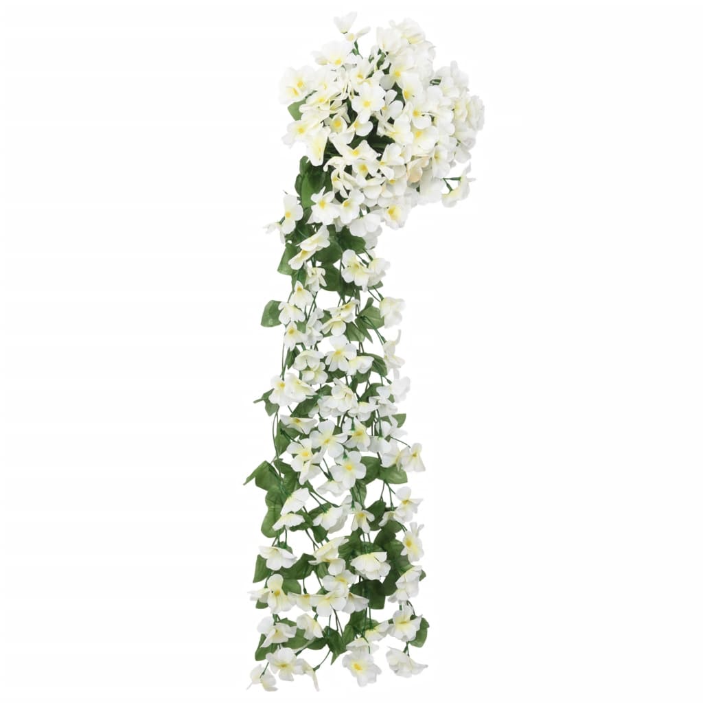 Vidaxl Guierras navideñas con flores 3 st 85 cm blanco