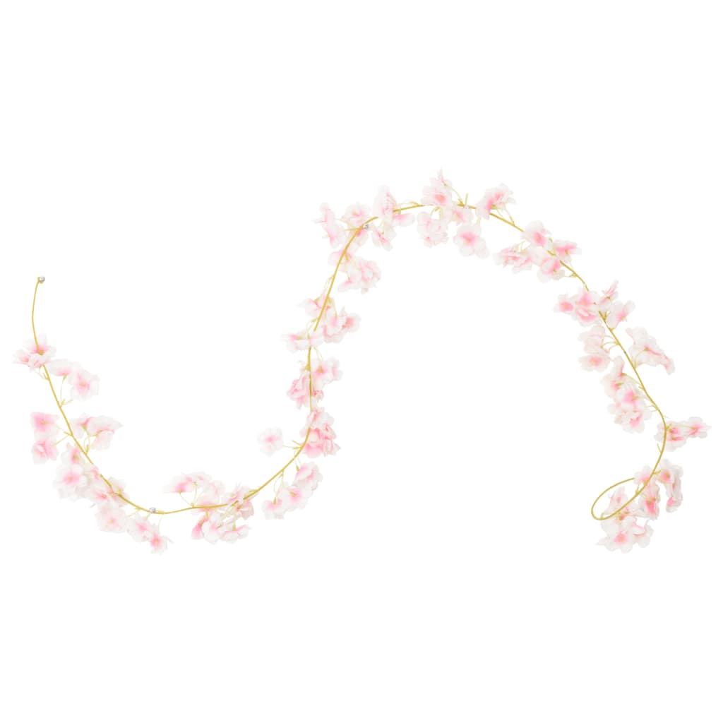 Vidaxl Garlands natalizi con fiori 6 St 180 cm rosa chiaro