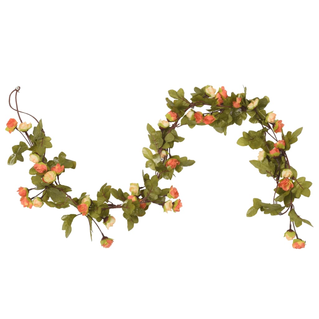 Vidaxl Garlands natalizi con fiori 6 St 215 cm Alba rosso