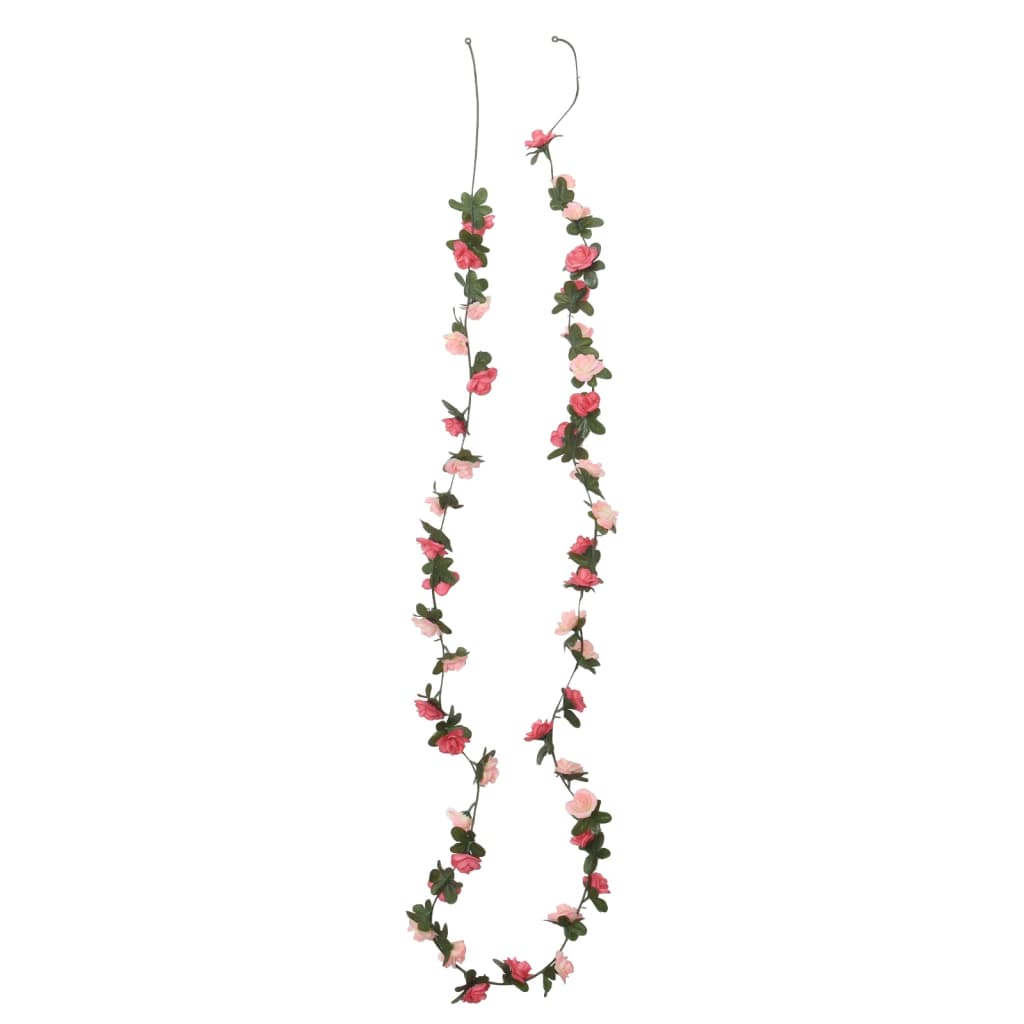 Vidaxl Garlands natalizie con fiori 6 St 240 cm rosé