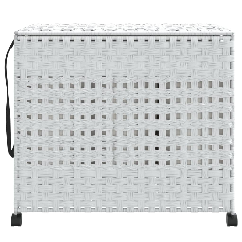 Vidaxl Basket lavanderia su ruote 66x35x60 cm rattan bianco