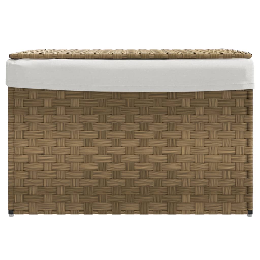 Cesta de lavandería Vidaxl con tapa de 55.5x35x34 cm de poly rattan