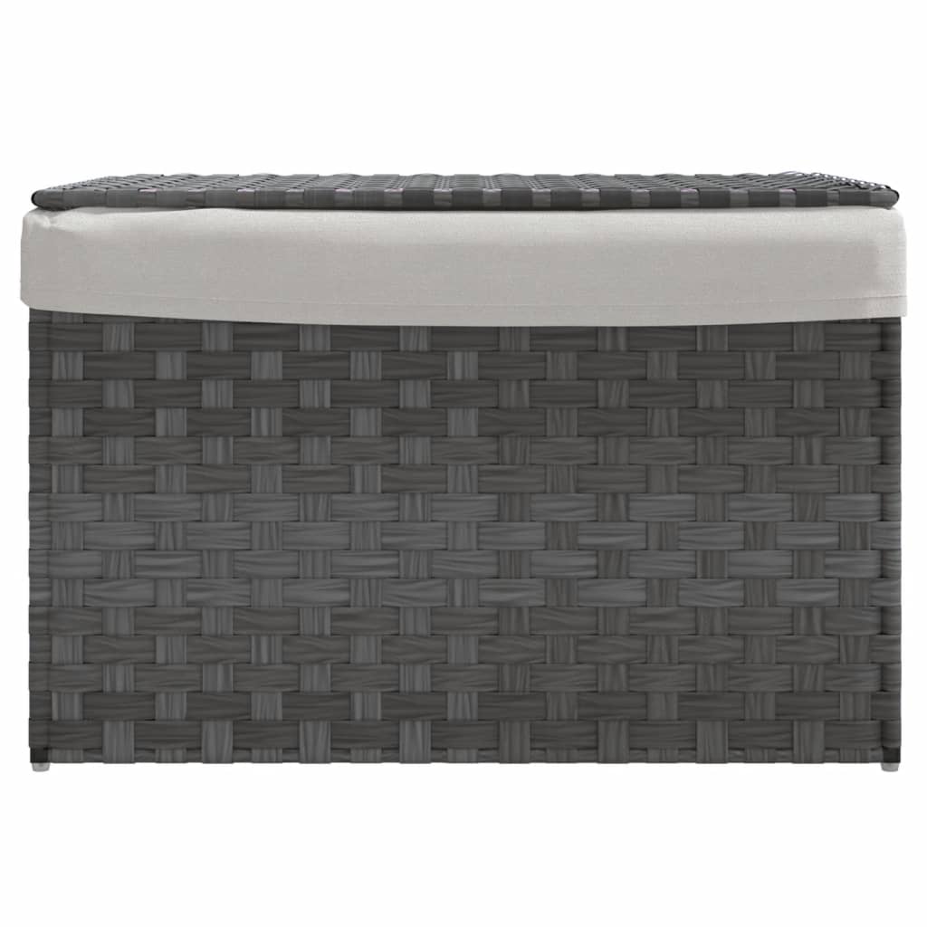 Vidaxl Laundry Ceste con coperchio 55.5x35x34 cm Poly Rattan Grey