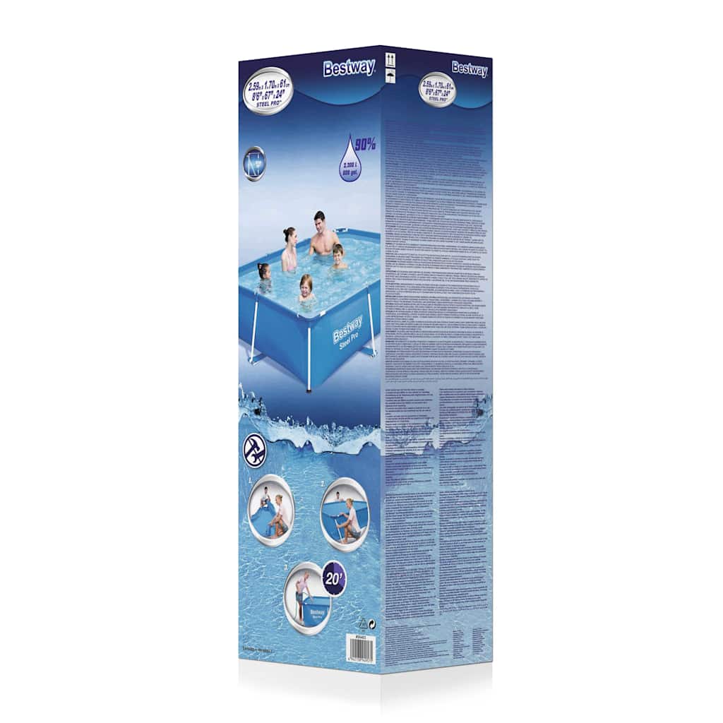 Piscina in acciaio bestway con telaio in acciaio 259x170x61 cm 56403