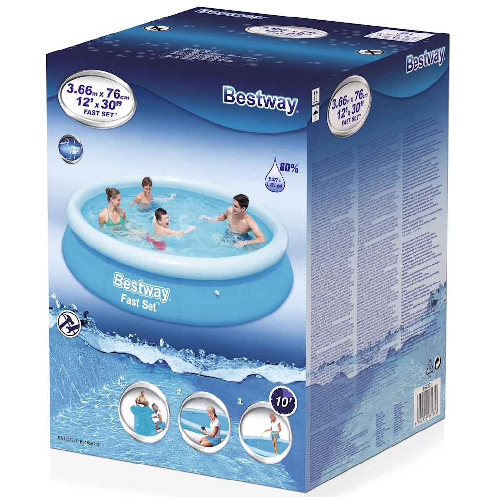 Bestway Fast Set Natmimming Pool Inflable alrededor de 366x76 cm 57273