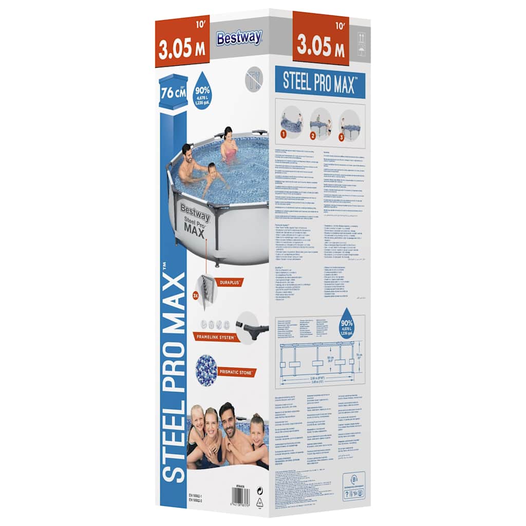 Bestway Steel Max Set de piscina de 305x76 cm