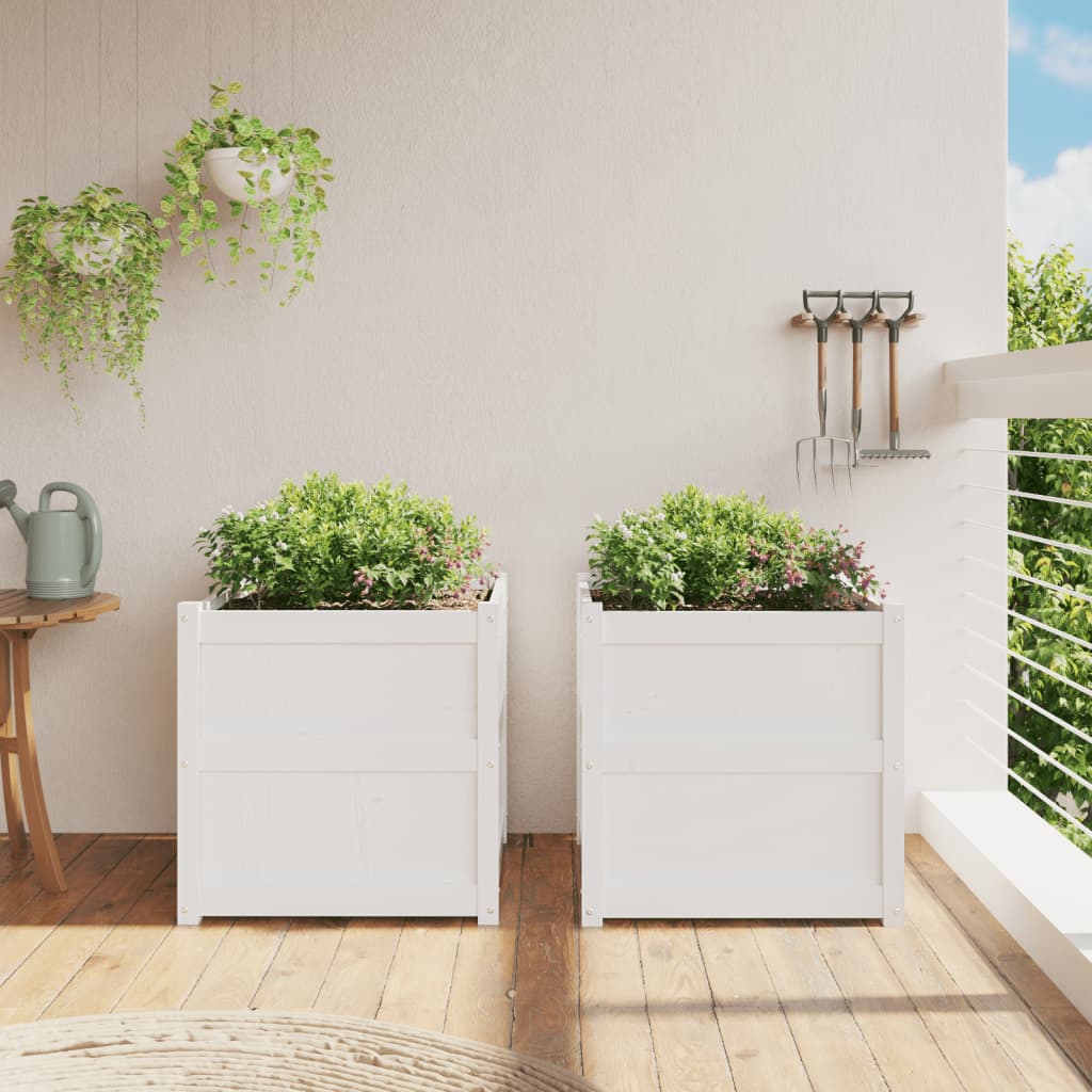 Vidaxl Fioterrs 2 PC CM Solid Pine White