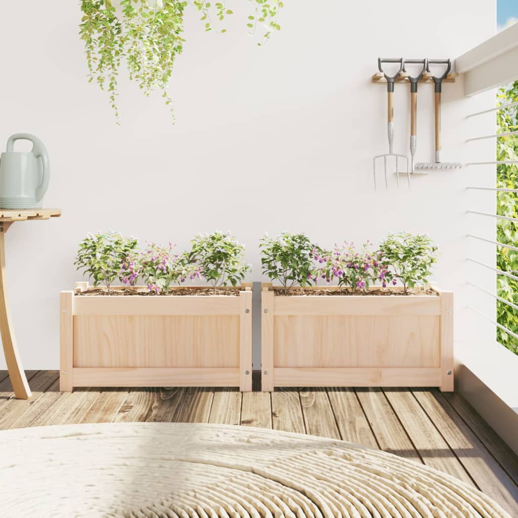 Vidaxl Plantadores 2 PC CM Solid Pine