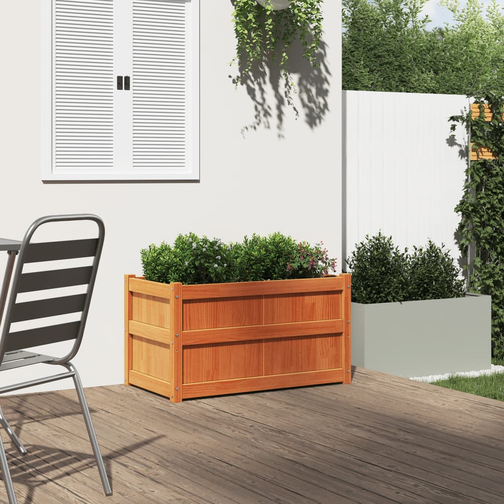 Vidaxl Planning Box 90x50x50 cm de pino sólido marrón