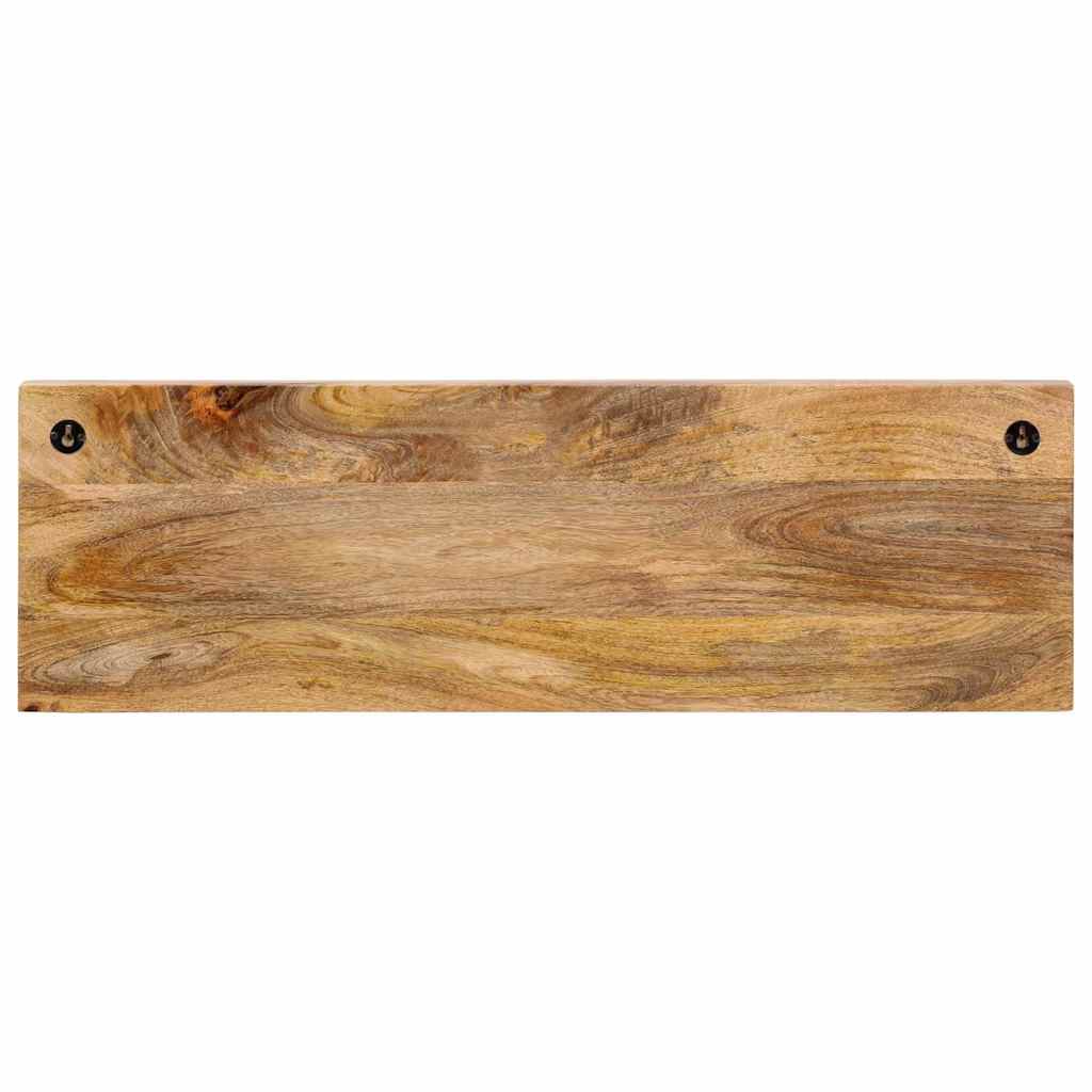 Vidaxl Rack de pared con 5 ganchos de madera de mango sólida