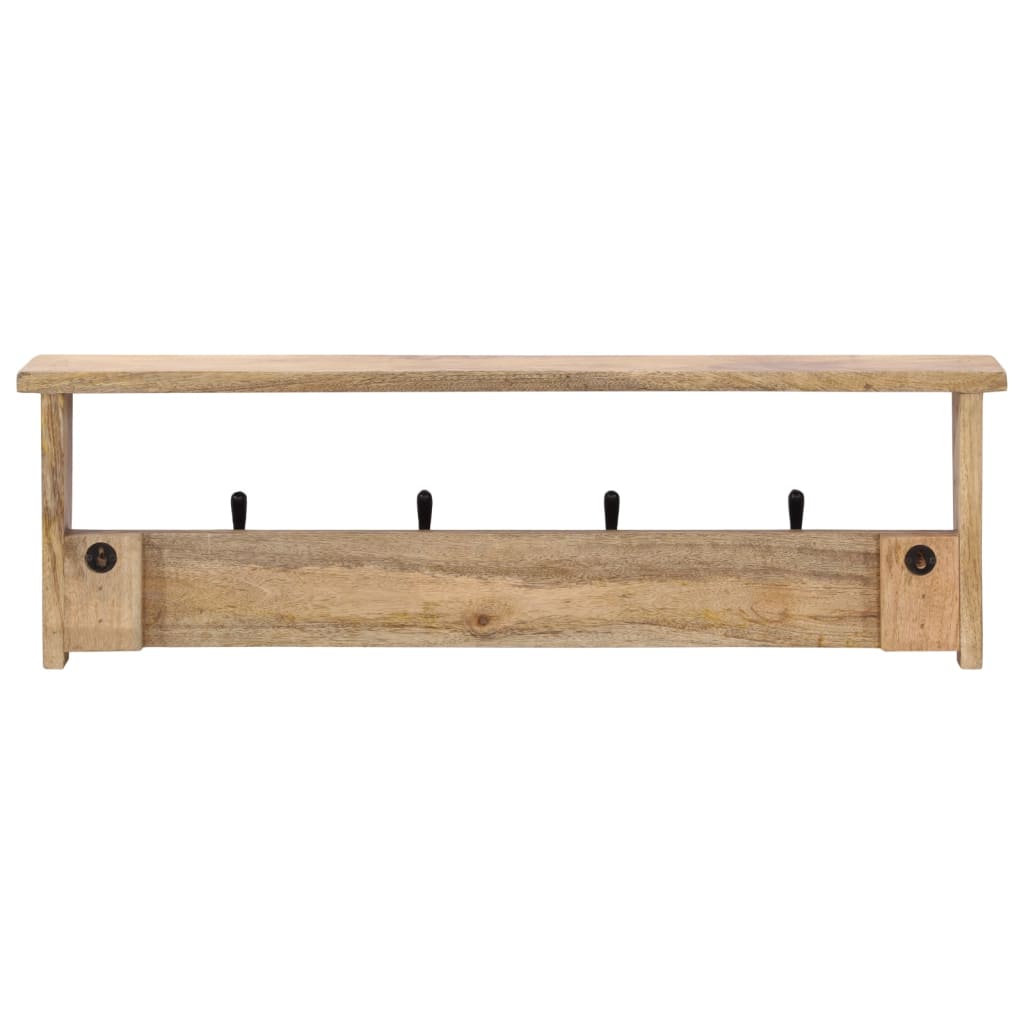 Rastrellino da parete Vidaxl con 4 ganci in legno di mango solido