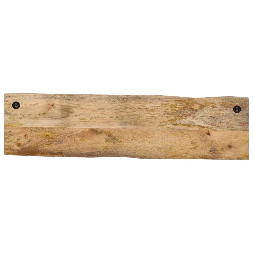 Vidaxl Rack de pared con 4 ganchos de madera de mango sólida