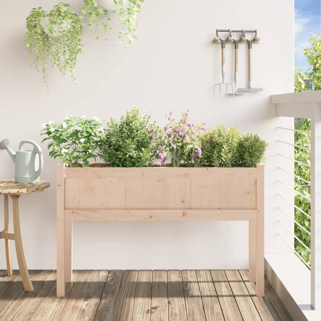 Vidaxl fioriera con gambe 110x31x70 cm pino solido