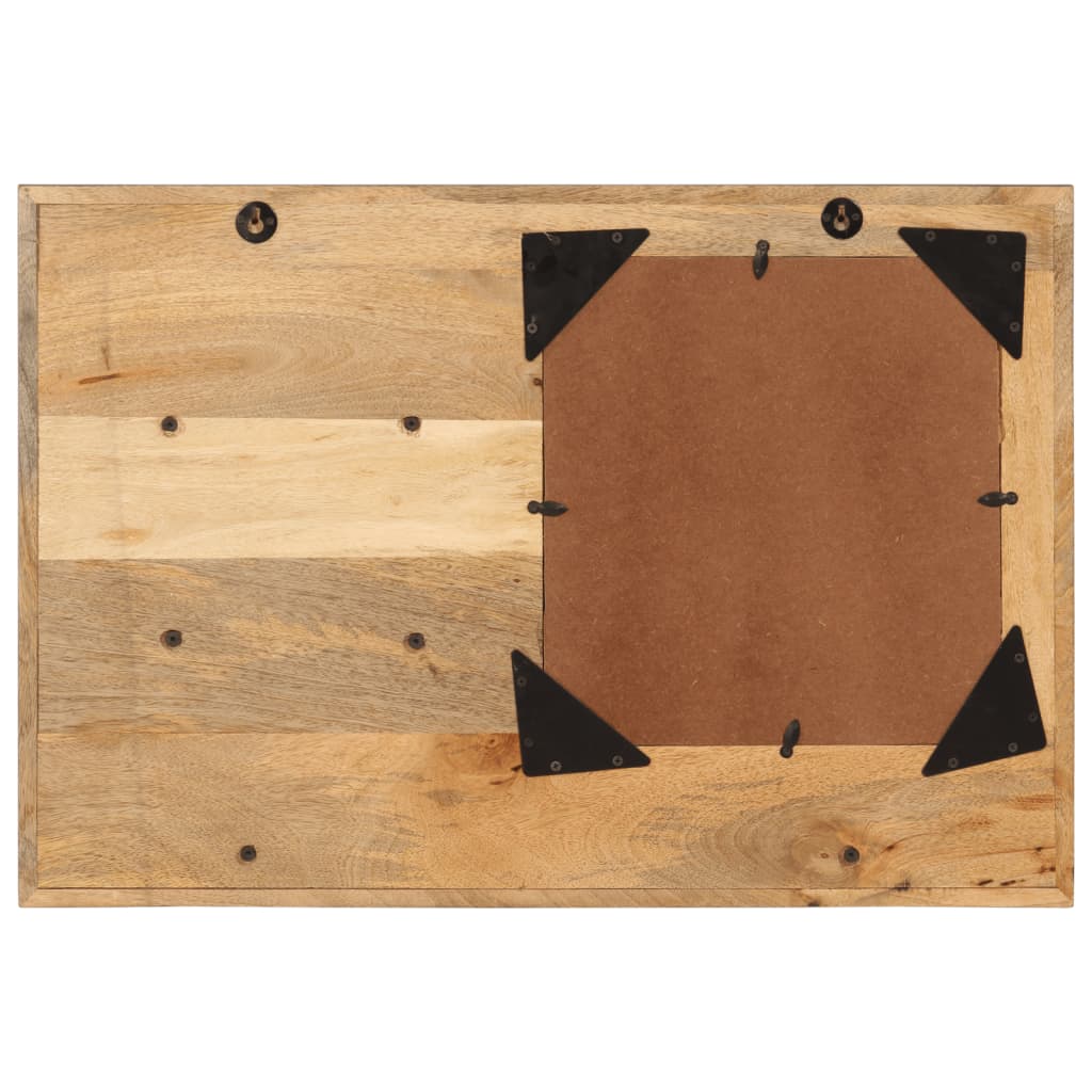 Specchio Vidaxl con ripiani 80x8x55 cm di vetro e legno di mango solido