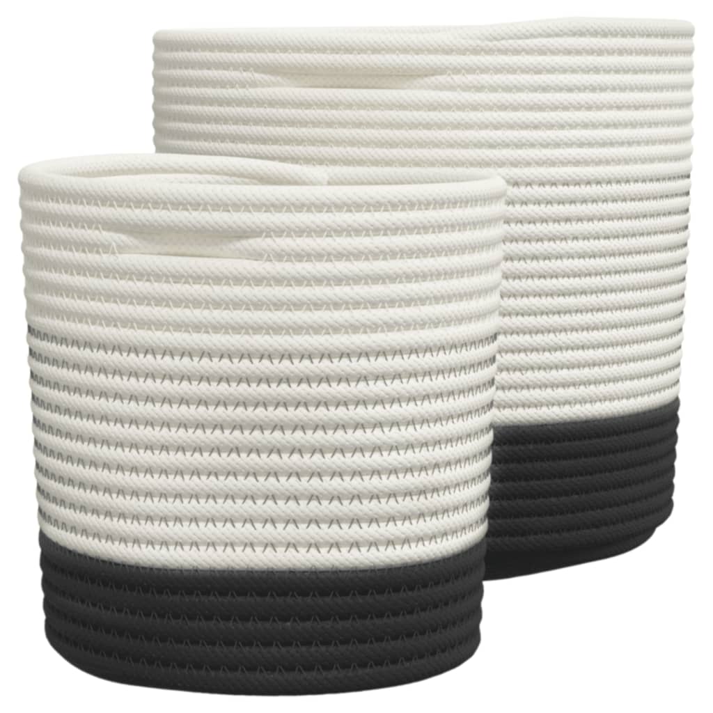 Ceste di stoccaggio Vidaxl 2 St Cotton White and Black