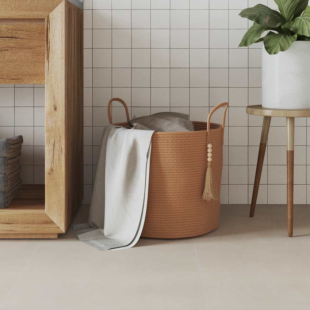 Vidaxl Cesto di stoccaggio Ø 40x35 cm di cotone marrone