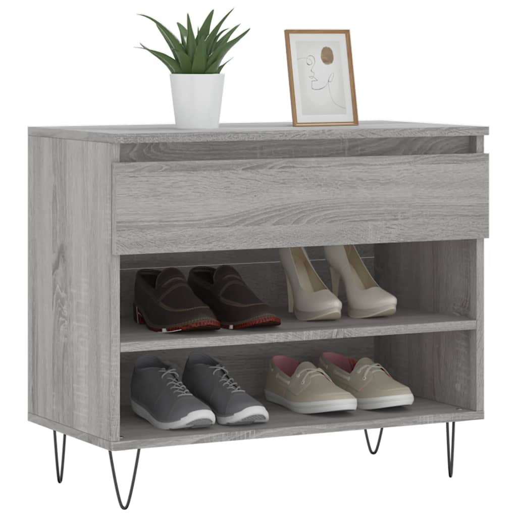 VidaXL zapatero 70x36x60 cm madera contrachapada gris sonoma