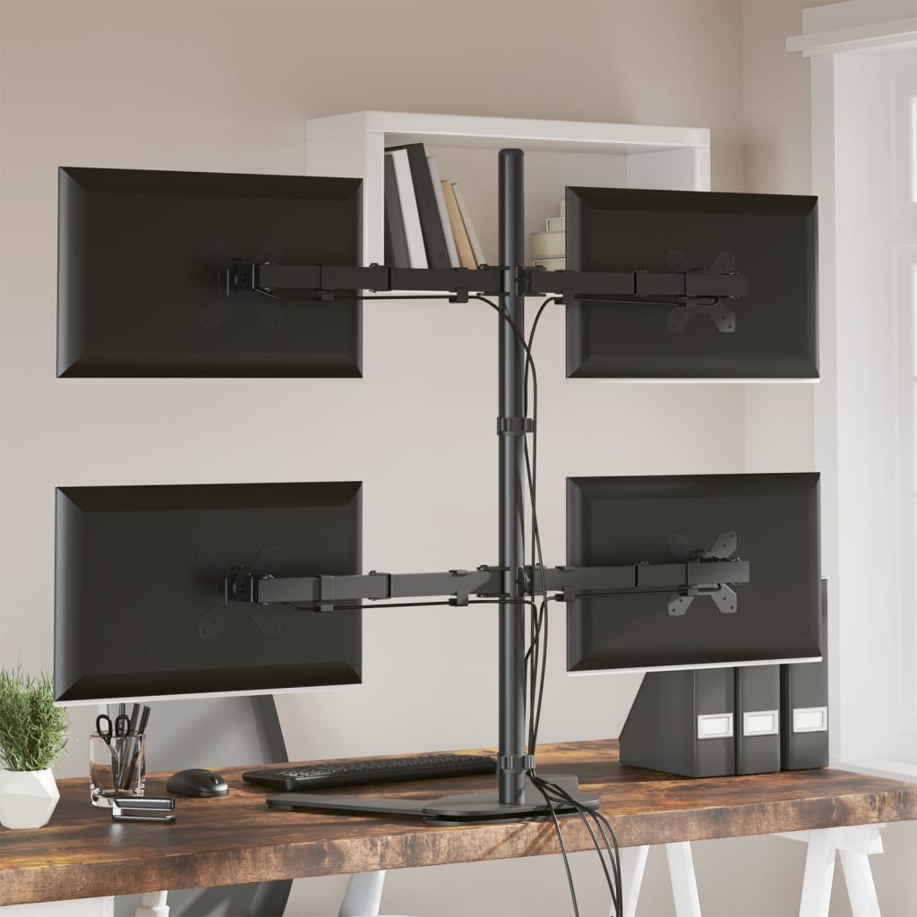 Staffa Vidaxl Monitor Vesa 75 100 mm Acciaio nero