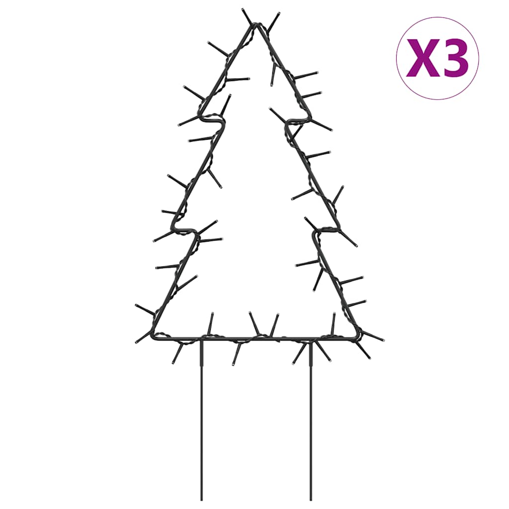 Vidaxl Iluminación navideña Árbol de Navidad 3 STS con alfileres de tierra 50 LED 30 cm