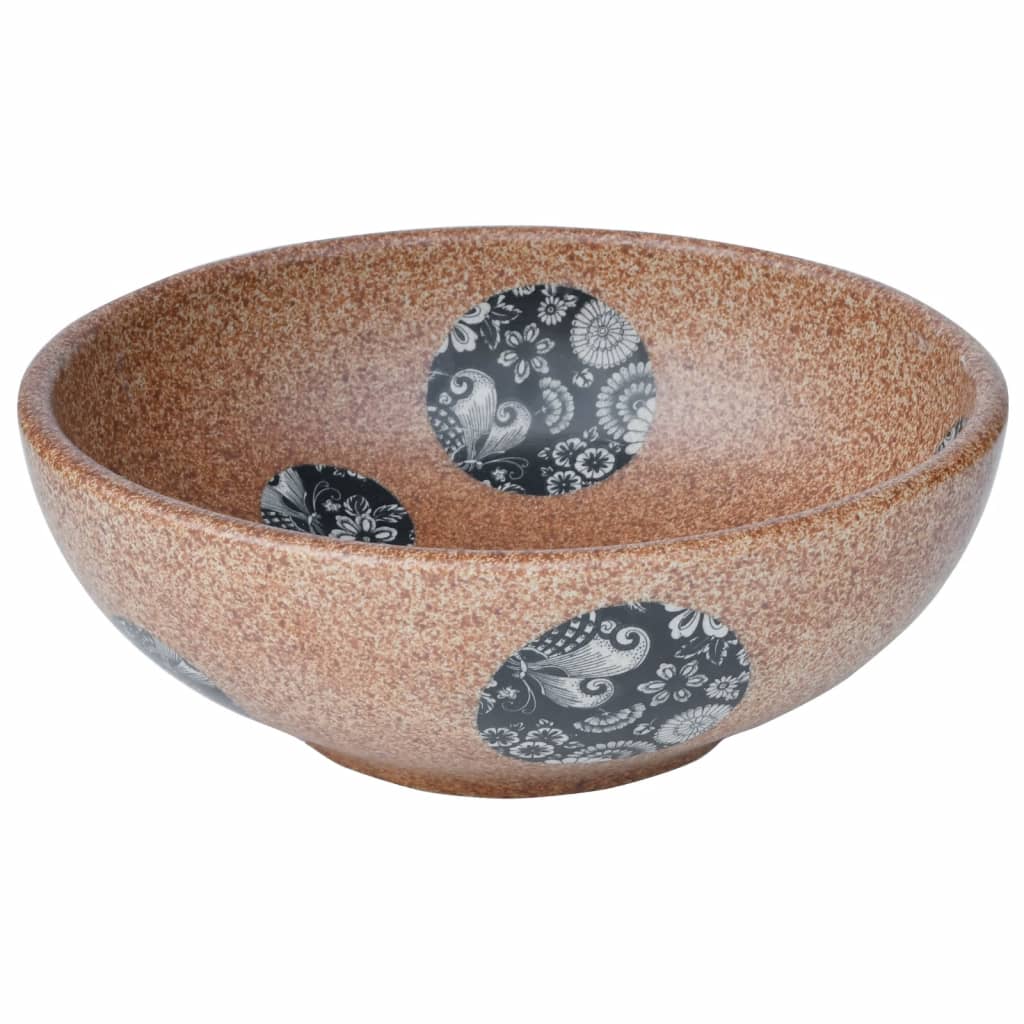 Arandela Vidaxl Straction Ronda φ41x14 cm de cerámica marrón y azul