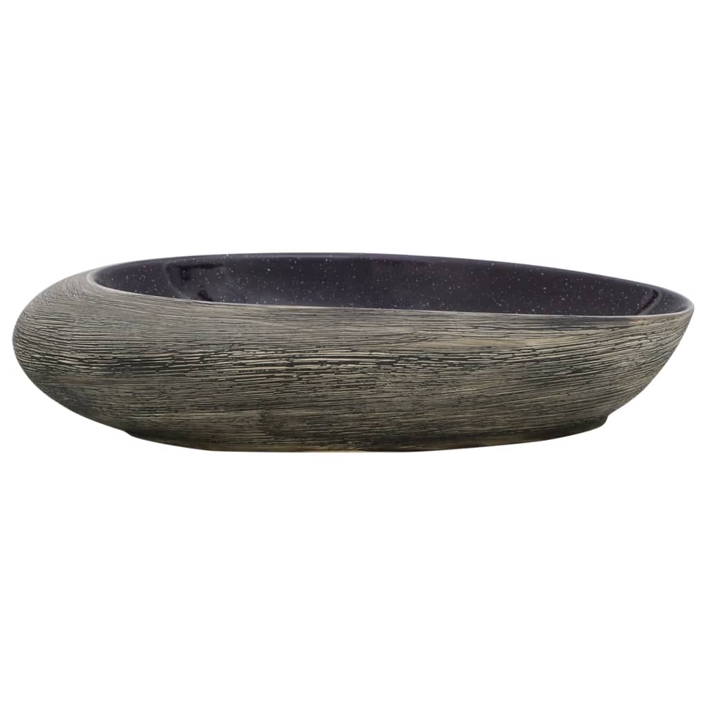 Vidaxl Straction Wasker Ovaal 59x40x14 cm Ceramico viola e grigio
