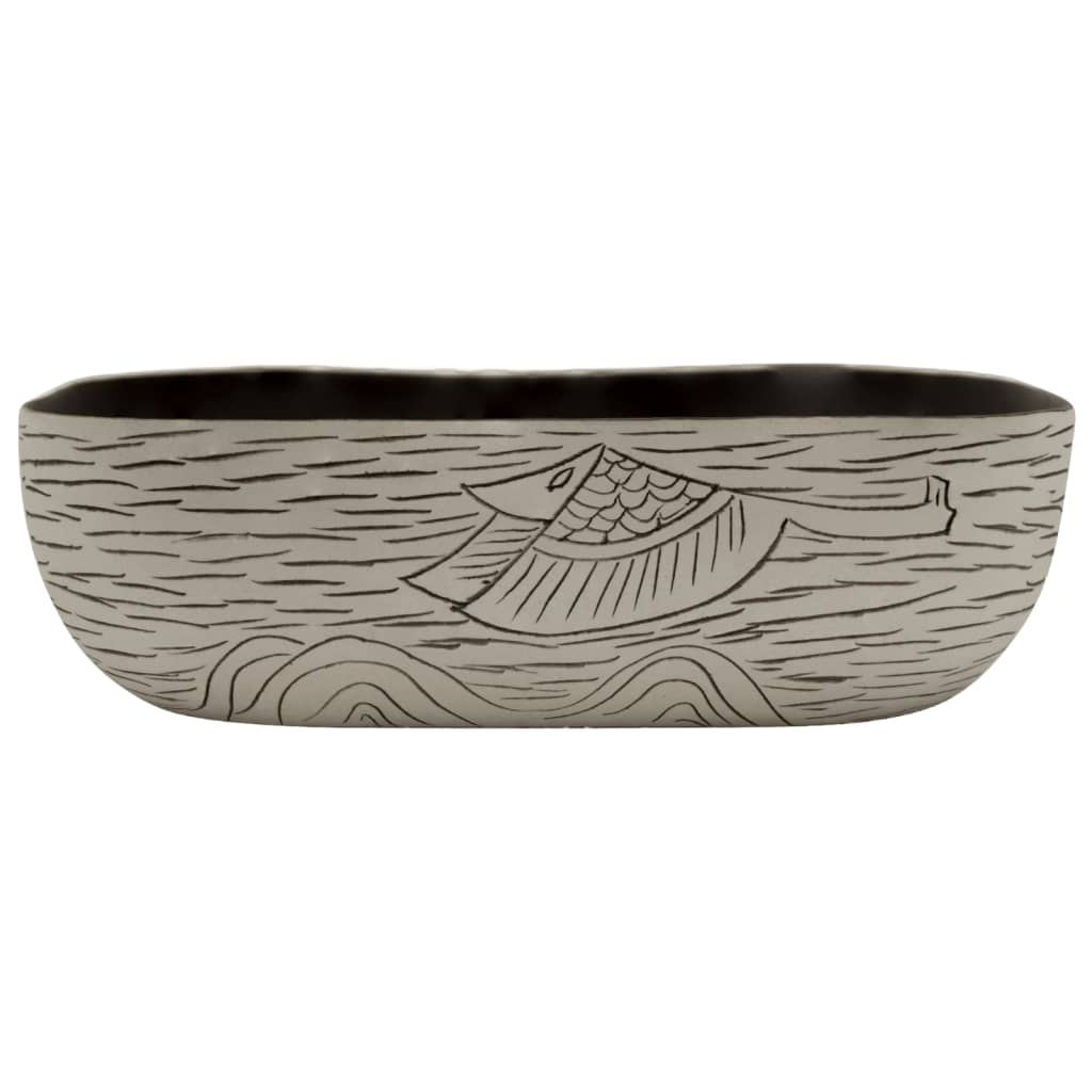 Vidaxl Stracht Wasbok Regant 48x37.5x13.5 cm Grigio ceramico e nero