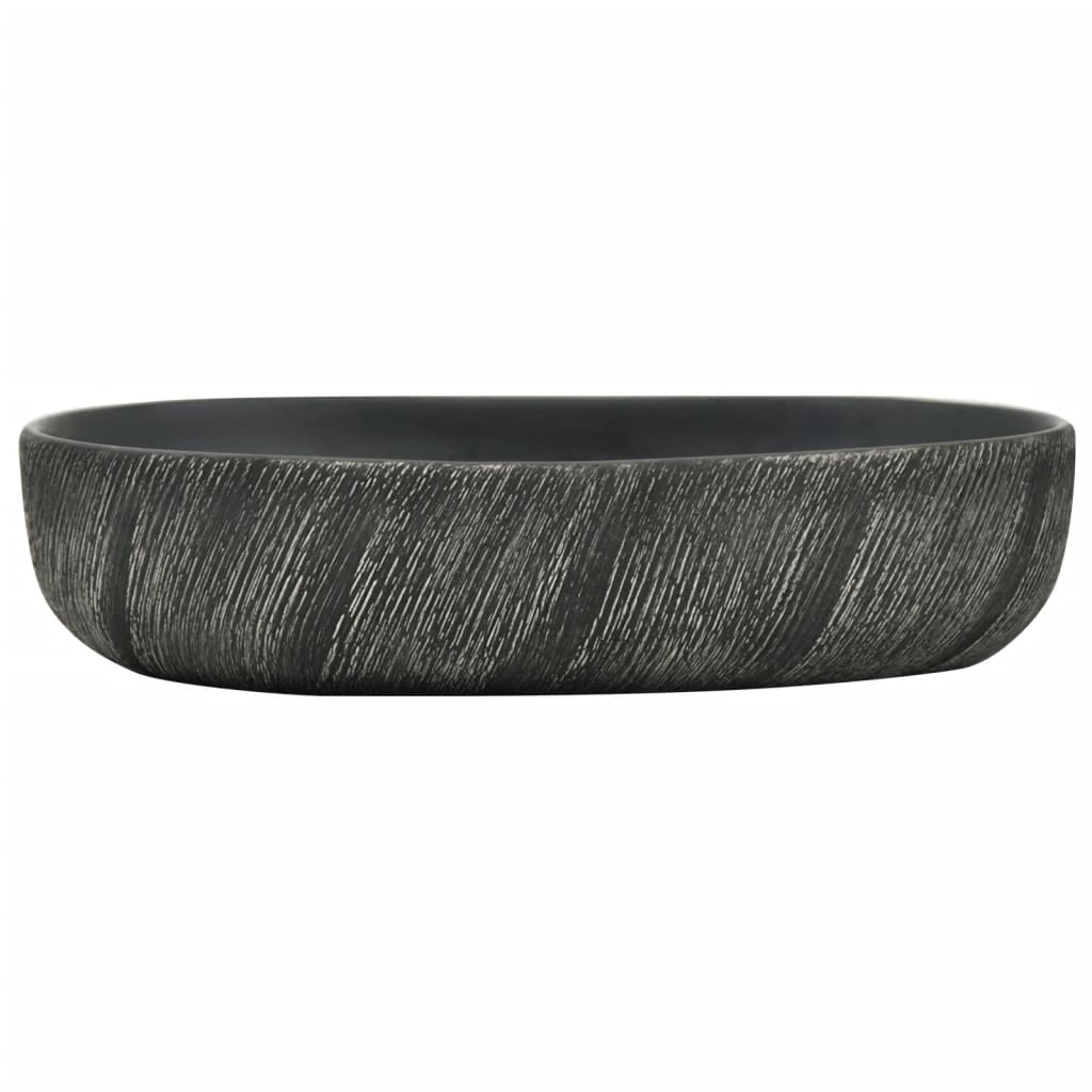 Lavabo da appoggio Vidaxx ovale 59x40x14 cm in ceramica nera