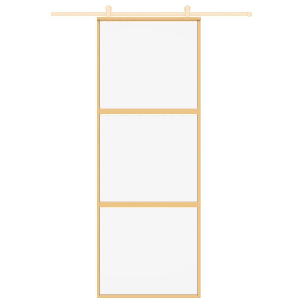 Porta scorrevole Vidaxl 76x205 cm Clear ESG Glass e in oro in alluminio